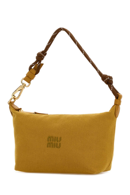 Mustard gabardine handbag MIU MIU (5NE8412IA7)