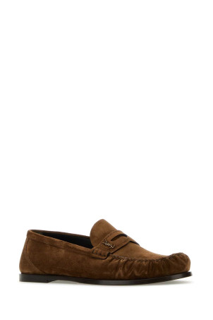 Brown suede loafers SAINT LAURENT (8211732OYAA)