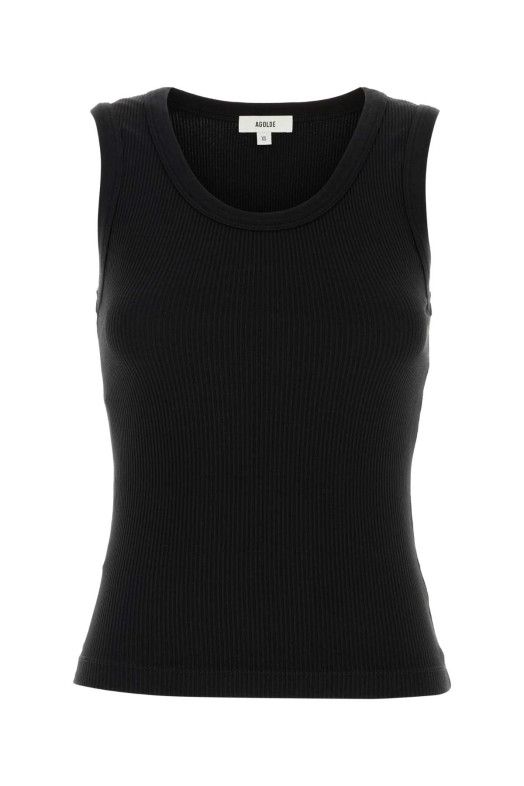Black stretch cotton blend tank top Black AGOLDE (A73681260)
