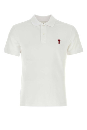 White piquet polo shirt White AMI (BFUPL001760)
