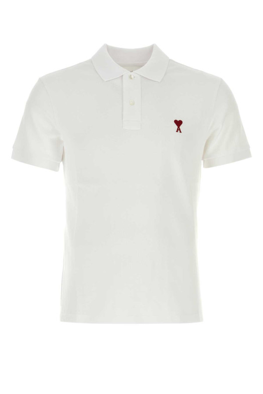White piquet polo shirt White AMI (BFUPL001760)