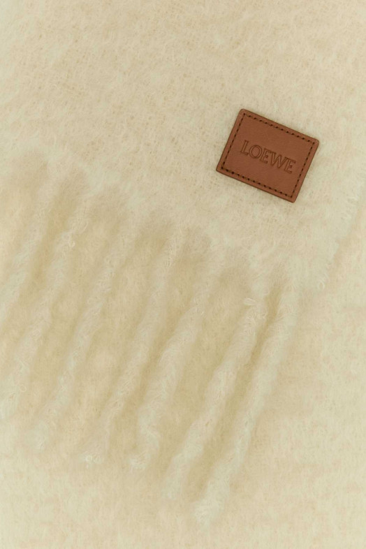 Ivory mohair blend scarf White LOEWE (FSA6SS1X05)
