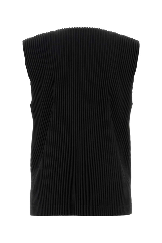 Black polyester vest HOMME PLISSE' ISSEY MIYAKE (HP66JE511)