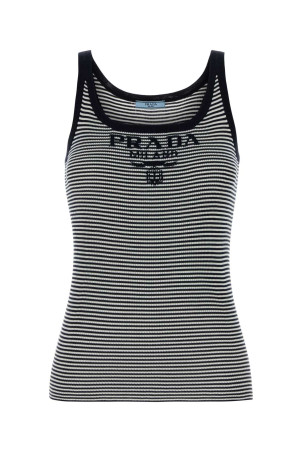 Embroidered silk tank top PRADA (P29A1OSWMO19BV)
