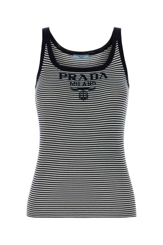Embroidered silk tank top PRADA (P29A1OSWMO19BV)