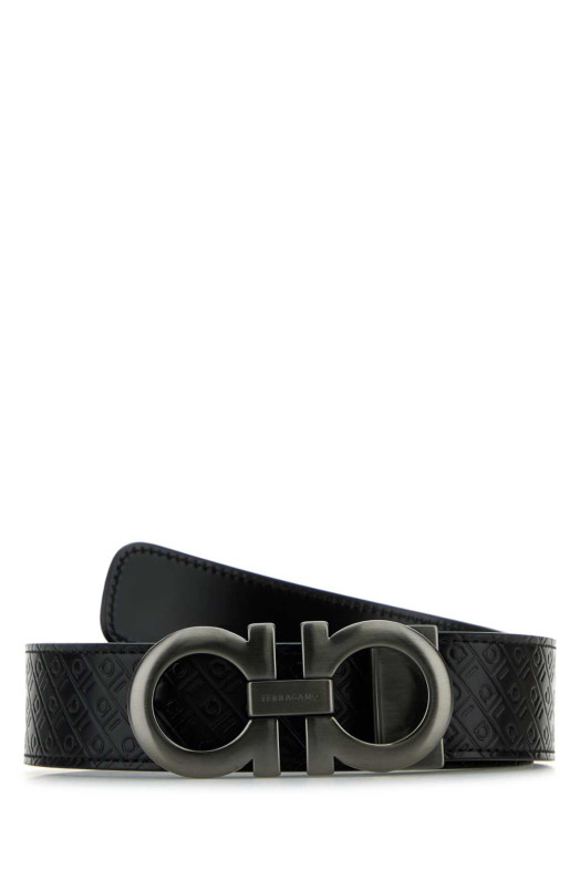 Black leather reversible belt Black SALVATORE FERRAGAMO (675542780544)