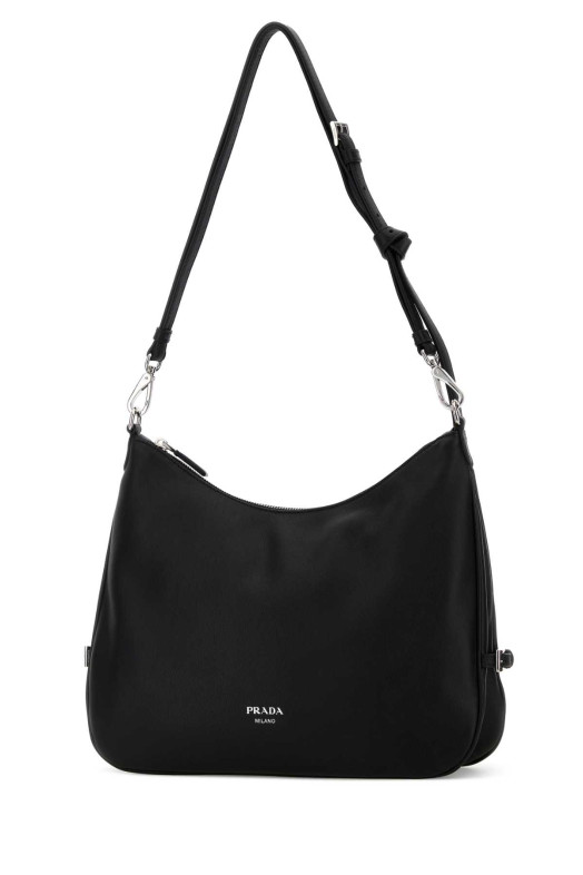 Black leather large Prada Fold shopping bag Black PRADA (1BC2882CYS)