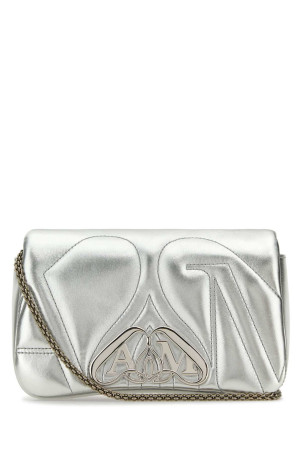 Silver leather mini Seal clutch ALEXANDER MCQUEEN (7770111BL0I)