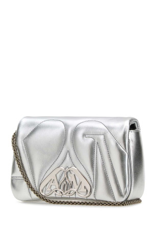 Silver leather mini Seal clutch ALEXANDER MCQUEEN (7770111BL0I)