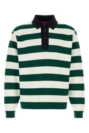 Embroidered silk blend polo shirt GUCCI (851696XKFBA)