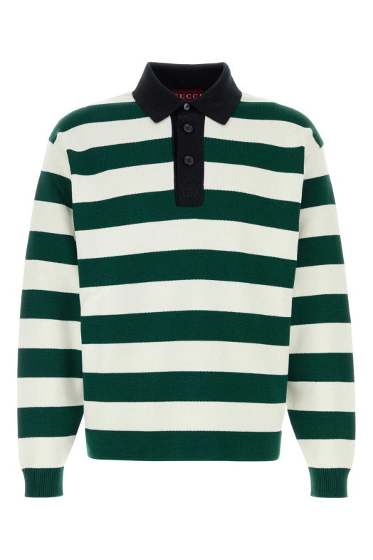 Embroidered silk blend polo shirt GUCCI (851696XKFBA)