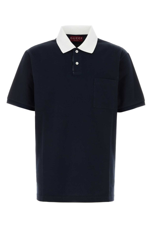 Midnight blue stretch piquet polo shirt GUCCI (854632XJHOG)