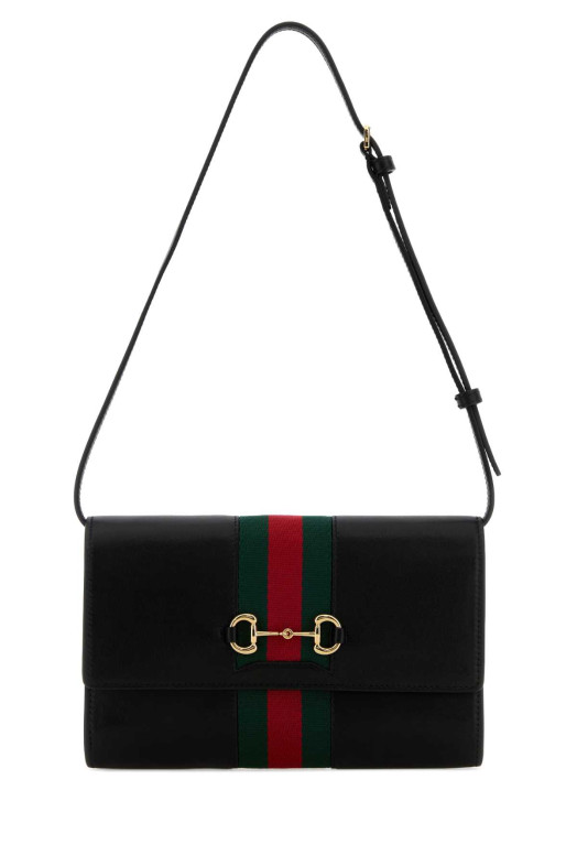 Black leather Gucci Horsebit Web wallet GUCCI (867120AAGOQ)