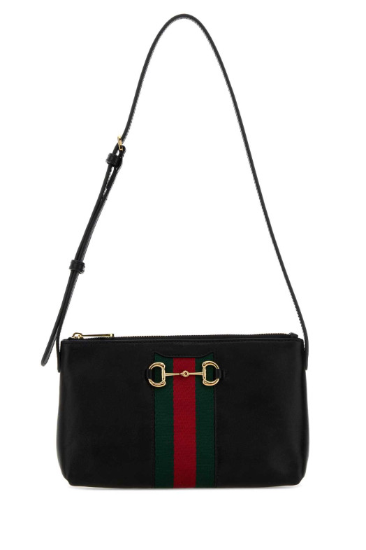 Black leather shoulder bag GUCCI (867130AAGOQ)