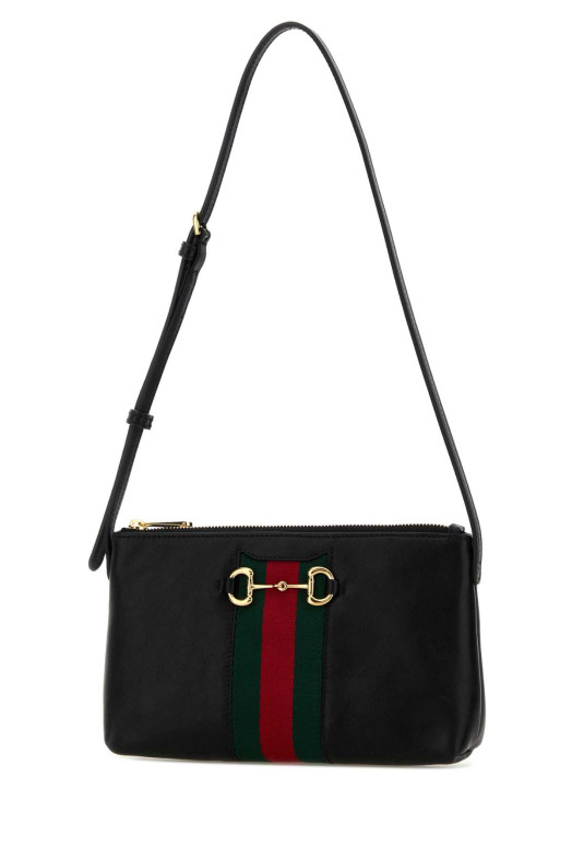 Black leather shoulder bag GUCCI (867130AAGOQ)