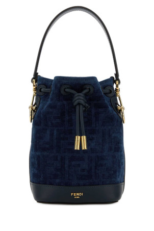 Dark blue velvet Mon Tresor bucket bag FENDI (8BS109AVR6)