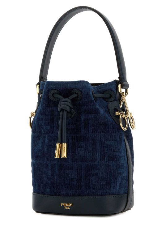Dark blue velvet Mon Tresor bucket bag FENDI (8BS109AVR6)