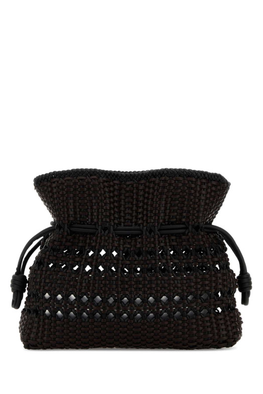 Two-tone nappa leather medium Flamenco clutch Black LOEWE (A411FC1XDN)