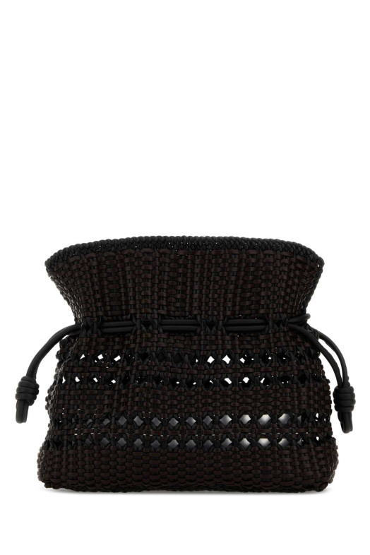 Two-tone nappa leather medium Flamenco clutch Black LOEWE (A411FC1XDN)