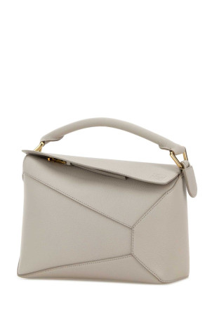 Light grey leather small Puzzle Edge handbag LOEWE (A510P60XAW)