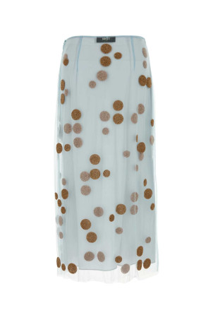 Pastel light blue tulle skirt FENDI (FQ7595ARUU)