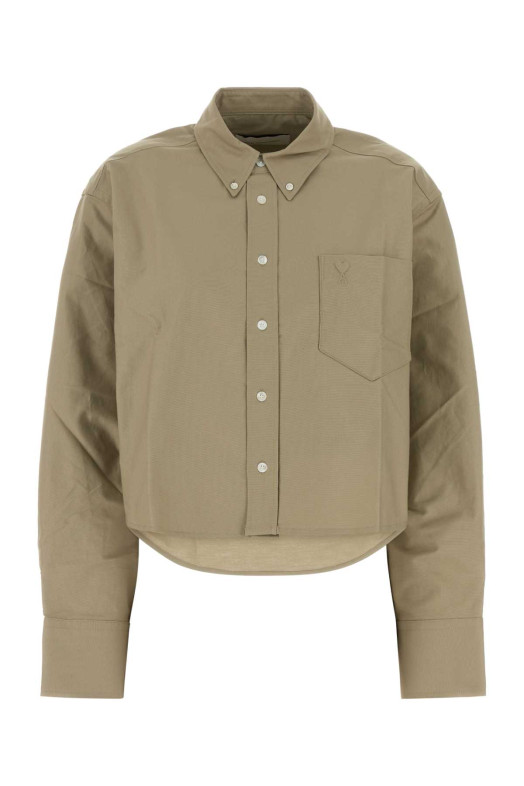 Dove grey oxford oversize shirt AMI (FSH770CO0210)