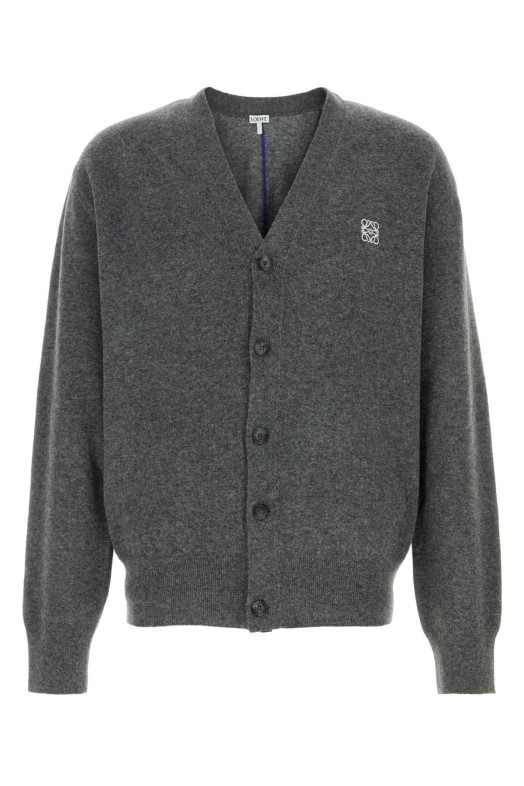 Dark grey stretch wool blend cardigan Gray LOEWE (H526Y16KAQ)