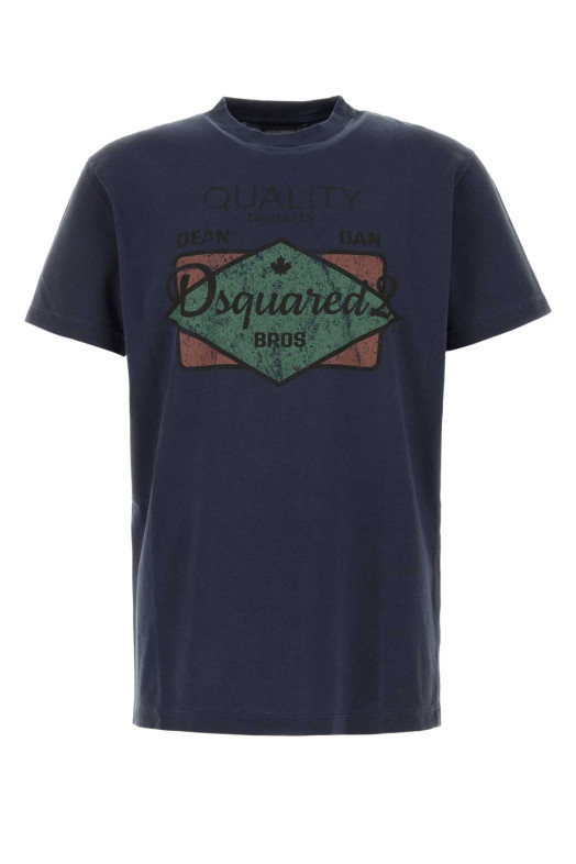 Navy blue cotton t-shirt DSQUARED (S71GD1659D20049)