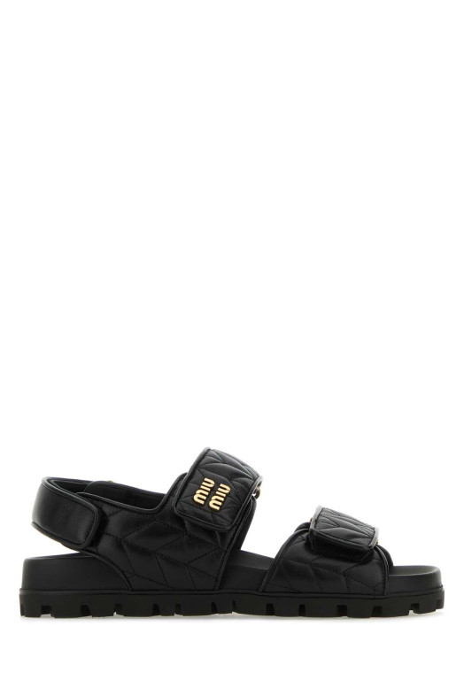 Black nappa leather sandals Black MIU MIU (5X135EF01088T)