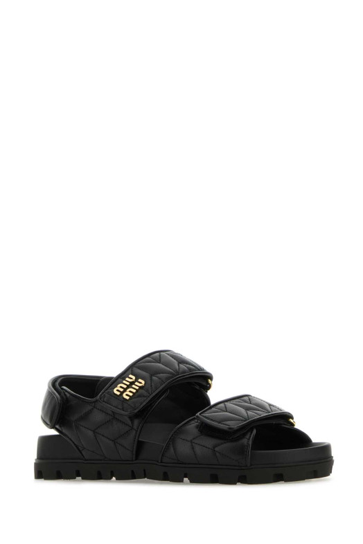 Black nappa leather sandals Black MIU MIU (5X135EF01088T)