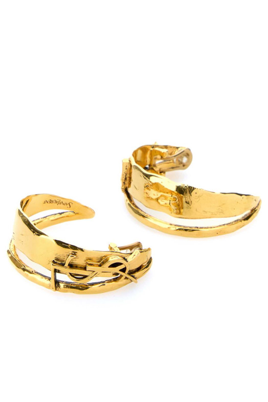 Gold metal Cassandre earrings SAINT LAURENT (851107Y1500)