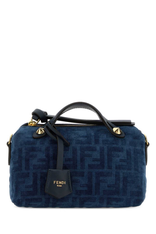 Dark blue velvet mini By The Way handbag FENDI (8BS098AVR6)