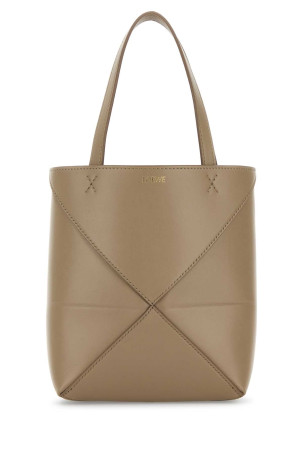 Beige leather mini Puzzle Fold handbag Brown LOEWE (A657V25X01)