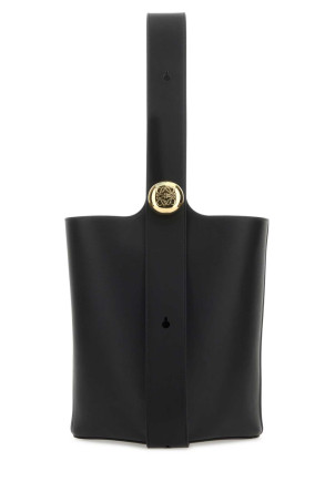 Black leather medium Pebble bucket bag Black LOEWE (AANBBBWX01)