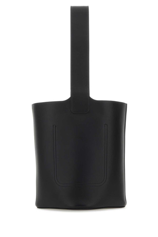 Black leather medium Pebble bucket bag Black LOEWE (AANBBBWX01)