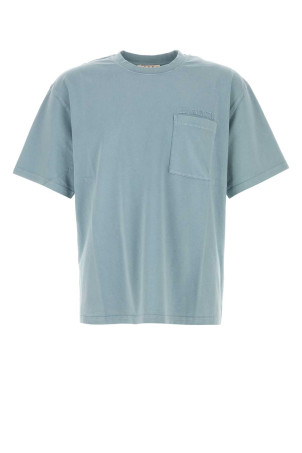 Powder blue cotton t-shirt MARNI (HUMU0358GXUSCY94)