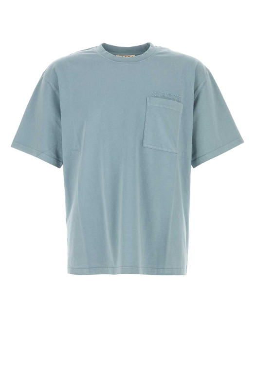 Powder blue cotton t-shirt MARNI (HUMU0358GXUSCY94)