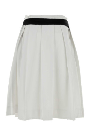White gabardine skirt Black PRADA (P157IGSOOO1000)
