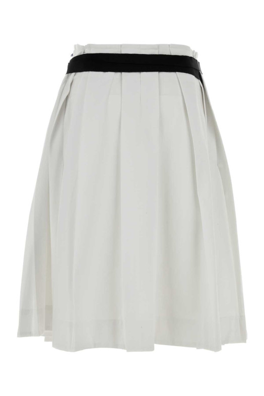 White gabardine skirt Black PRADA (P157IGSOOO1000)
