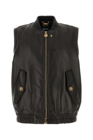 Black leather jacket VERSACE (10207411A00713)