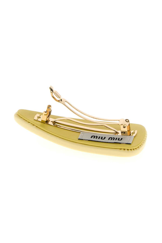 Pastel yellow leather hair clip MIU MIU (5IF092069)