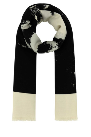 Ivory silk blend scarf ALEXANDER MCQUEEN (8147693643Q)