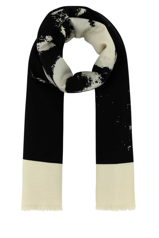 Ivory silk blend scarf ALEXANDER MCQUEEN (8147693643Q)
