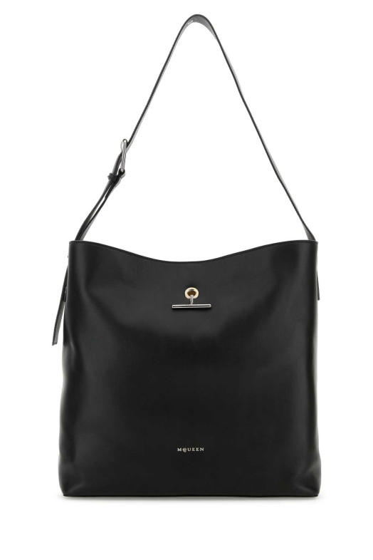 Black leather Pendant shopping bag Black ALEXANDER MCQUEEN (8151861AAUN)