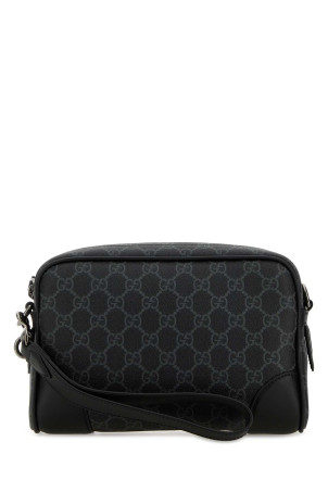 Printed canvas small GG Emblem crossbody bag Black GUCCI (821155FAED4)