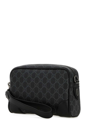 Printed canvas small GG Emblem crossbody bag Black GUCCI (821155FAED4)