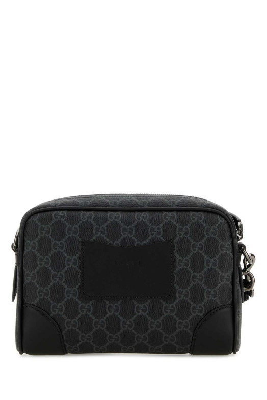 Printed canvas small GG Emblem crossbody bag Black GUCCI (821155FAED4)
