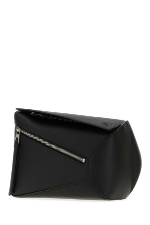 Black leather small Puzzle belt bag Black LOEWE (B510SEBX02)