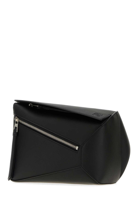 Black leather small Puzzle belt bag Black LOEWE (B510SEBX02)