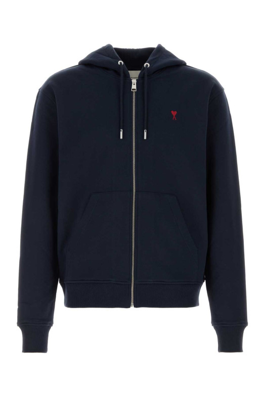 Navy blue cotton sweatshirt Fuchsia AMI (BFUSW435730)